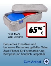 Tellerbox f�r 4 runde Teller - Essen auf R�dern
