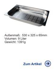 Gastronorm-Behlter 1/1 65mm gelocht